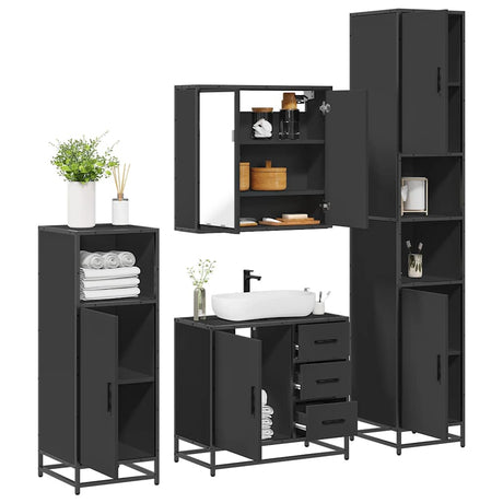 4 Piece Bathroom Furniture Set  Engineered Wood