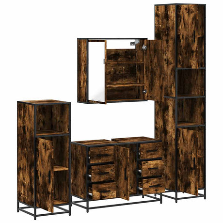 4 Piece Bathroom Furniture Set  Engineered Wood