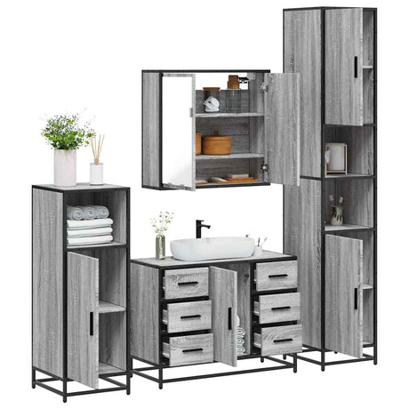 4 Piece Bathroom Furniture Set  Engineered Wood