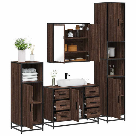 4 Piece Bathroom Furniture Set  Engineered Wood