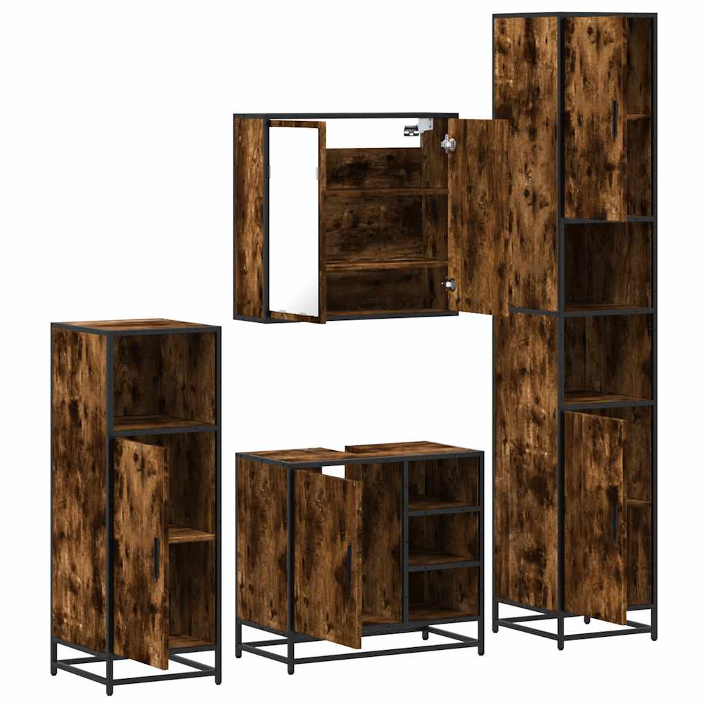 4 Piece Bathroom Furniture Set  Engineered Wood