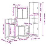 4 Piece Bathroom Furniture Set  Engineered Wood