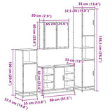 4 Piece Bathroom Furniture Set  Engineered Wood
