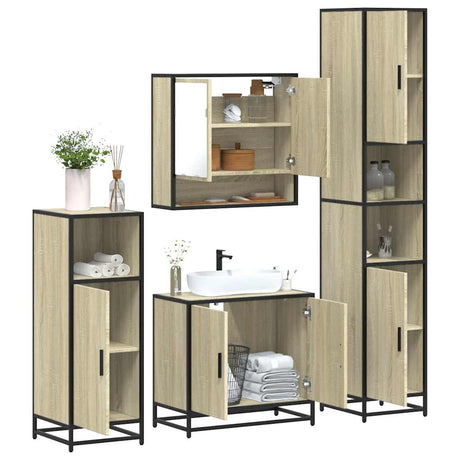 4 Piece Bathroom Furniture Set  Engineered Wood
