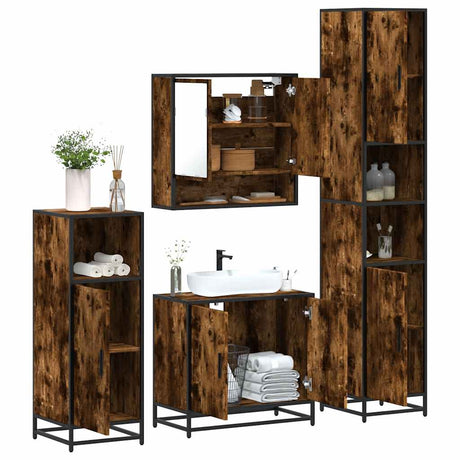 4 Piece Bathroom Furniture Set  Engineered Wood