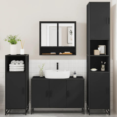 4 Piece Bathroom Furniture Set  Engineered Wood