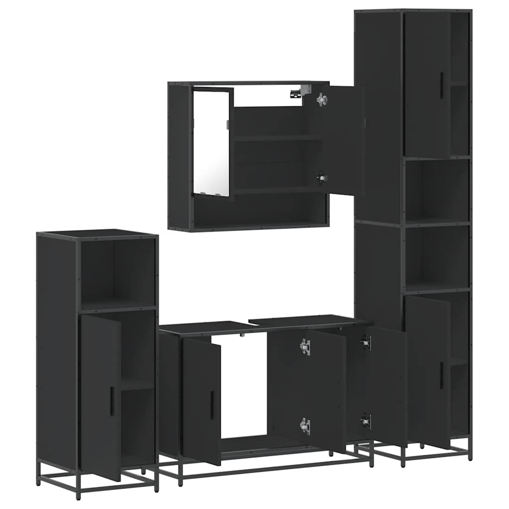 4 Piece Bathroom Furniture Set  Engineered Wood