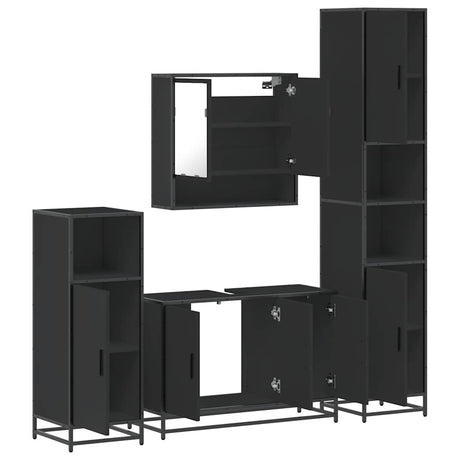 4 Piece Bathroom Furniture Set  Engineered Wood