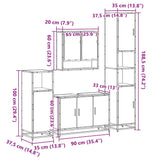 4 Piece Bathroom Furniture Set  Engineered Wood