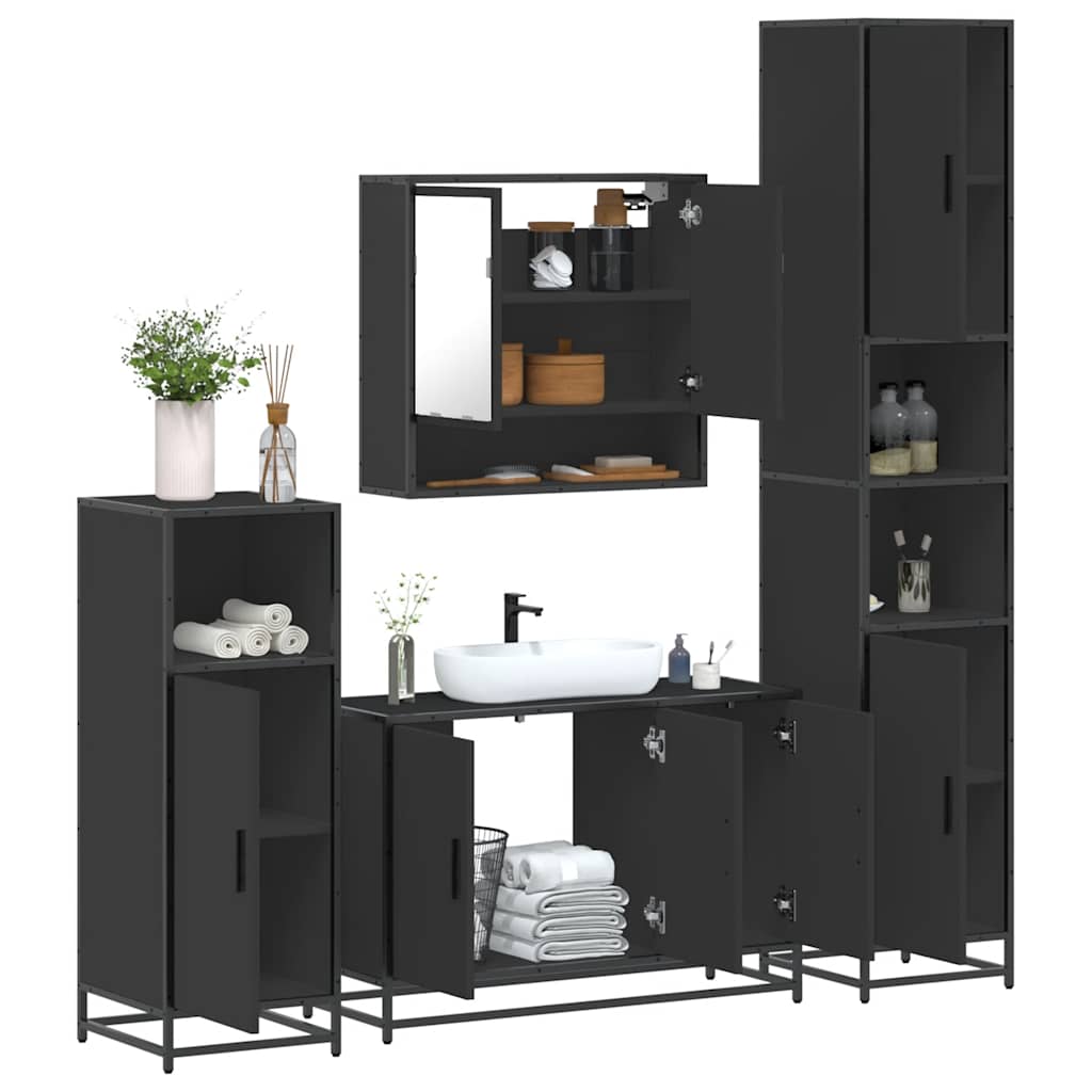 4 Piece Bathroom Furniture Set  Engineered Wood