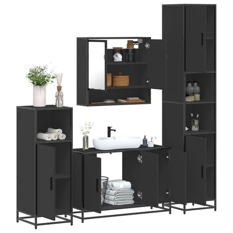4 Piece Bathroom Furniture Set  Engineered Wood