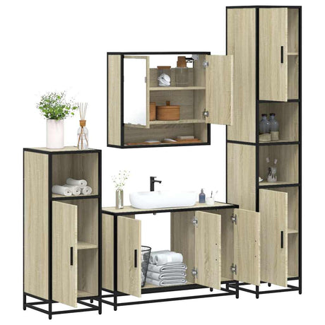 4 Piece Bathroom Furniture Set  Engineered Wood