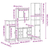 4 Piece Bathroom Furniture Set  Engineered Wood