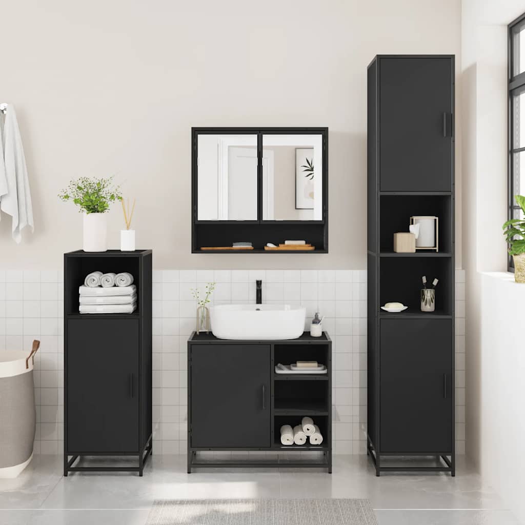 4 Piece Bathroom Furniture Set  Engineered Wood