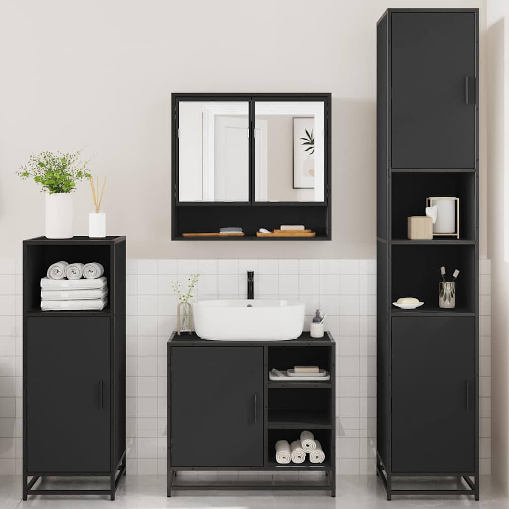 4 Piece Bathroom Furniture Set  Engineered Wood