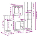 4 Piece Bathroom Furniture Set  Engineered Wood