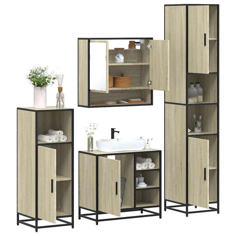4 Piece Bathroom Furniture Set  Engineered Wood