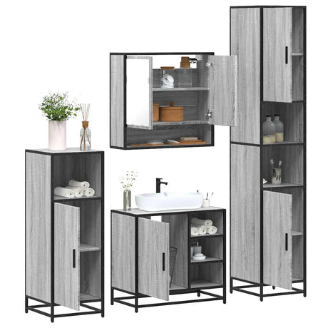 4 Piece Bathroom Furniture Set  Engineered Wood