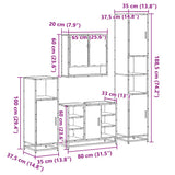4 Piece Bathroom Furniture Set  Engineered Wood