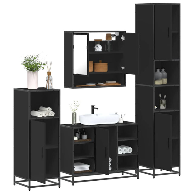 4 Piece Bathroom Furniture Set  Engineered Wood