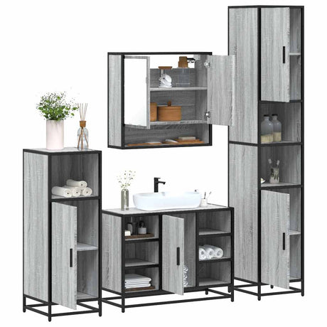 4 Piece Bathroom Furniture Set  Engineered Wood