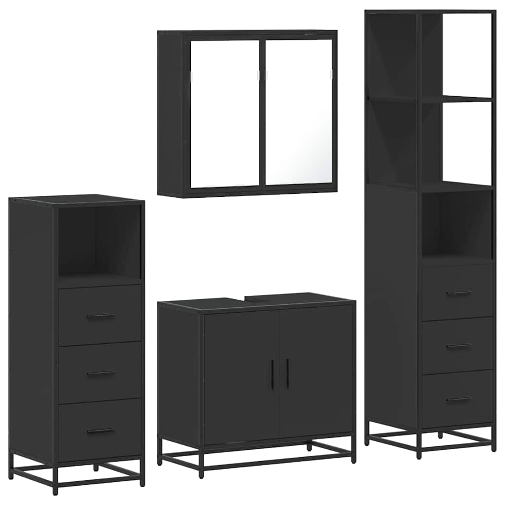 4 Piece Bathroom Furniture Set  Engineered Wood