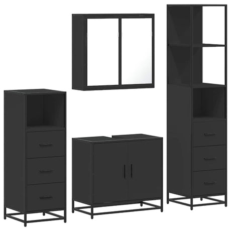 4 Piece Bathroom Furniture Set  Engineered Wood