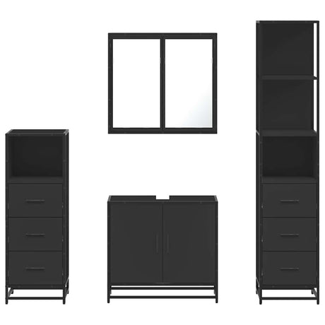 4 Piece Bathroom Furniture Set  Engineered Wood