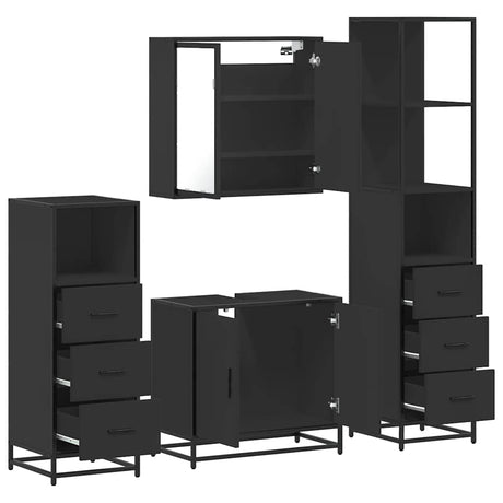 4 Piece Bathroom Furniture Set  Engineered Wood