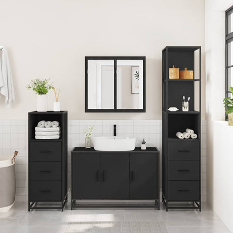 4 Piece Bathroom Furniture Set  Engineered Wood