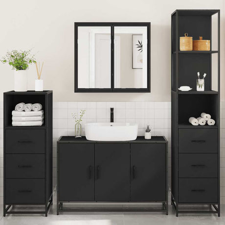 4 Piece Bathroom Furniture Set  Engineered Wood
