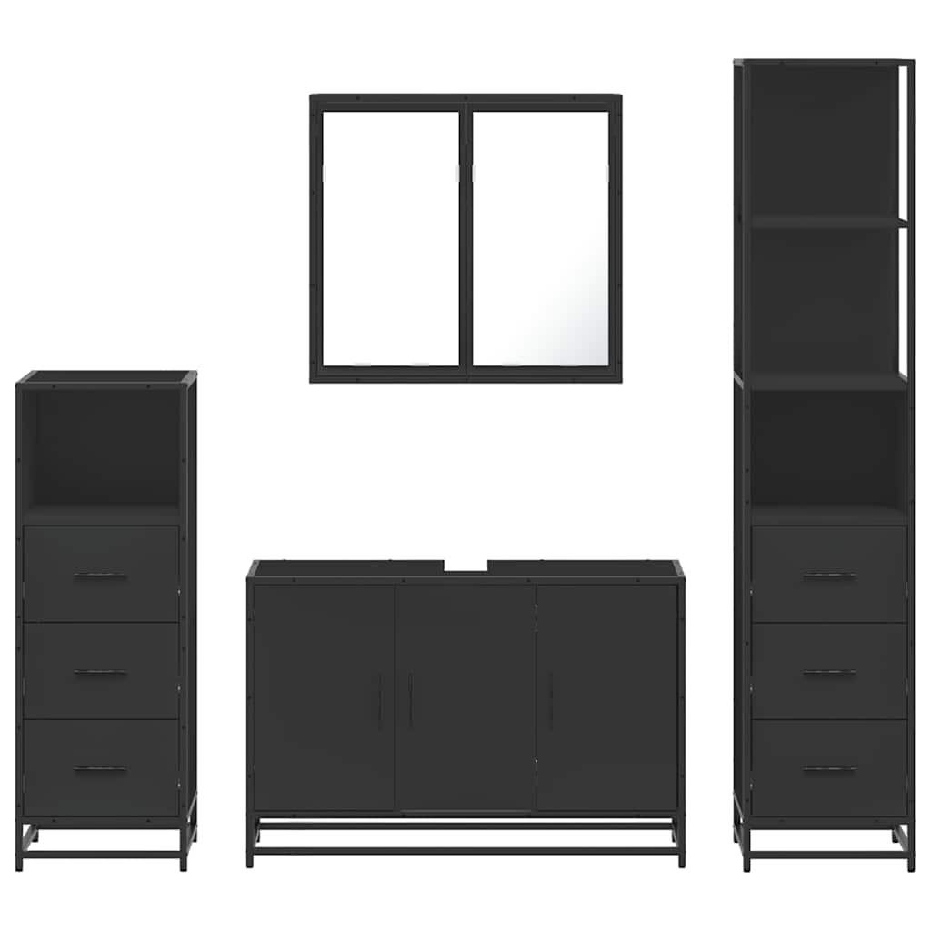 4 Piece Bathroom Furniture Set  Engineered Wood