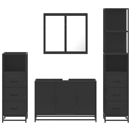 4 Piece Bathroom Furniture Set  Engineered Wood