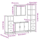 4 Piece Bathroom Furniture Set  Engineered Wood