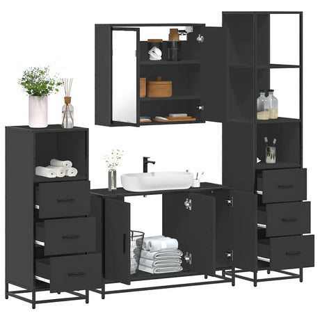 4 Piece Bathroom Furniture Set  Engineered Wood