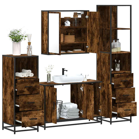 4 Piece Bathroom Furniture Set  Engineered Wood