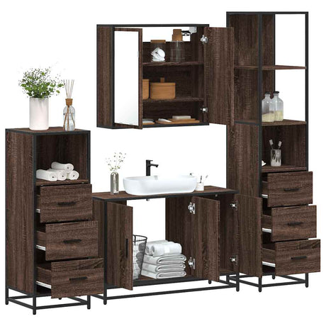 4 Piece Bathroom Furniture Set  Engineered Wood