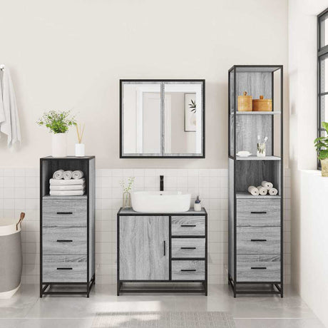 4 Piece Bathroom Furniture Set  Engineered Wood