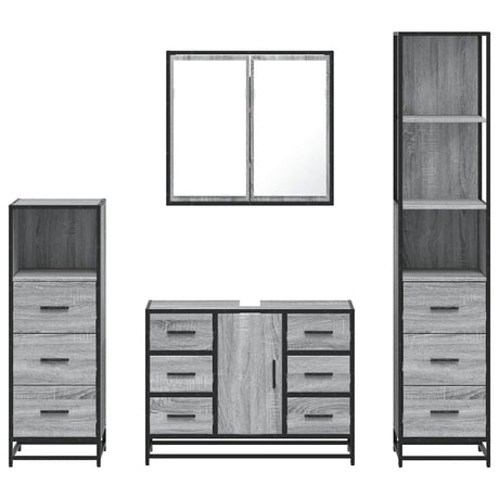 4 Piece Bathroom Furniture Set  Engineered Wood