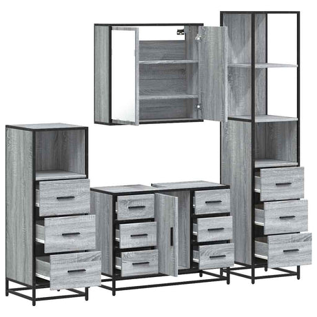 4 Piece Bathroom Furniture Set  Engineered Wood