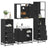 4 Piece Bathroom Furniture Set  Engineered Wood