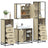 4 Piece Bathroom Furniture Set  Engineered Wood