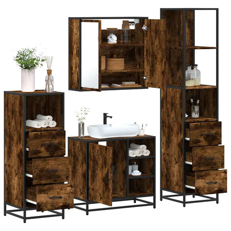 4 Piece Bathroom Furniture Set  Engineered Wood