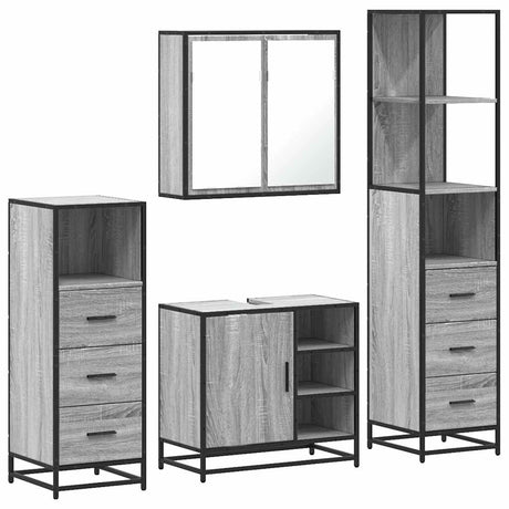 4 Piece Bathroom Furniture Set  Engineered Wood