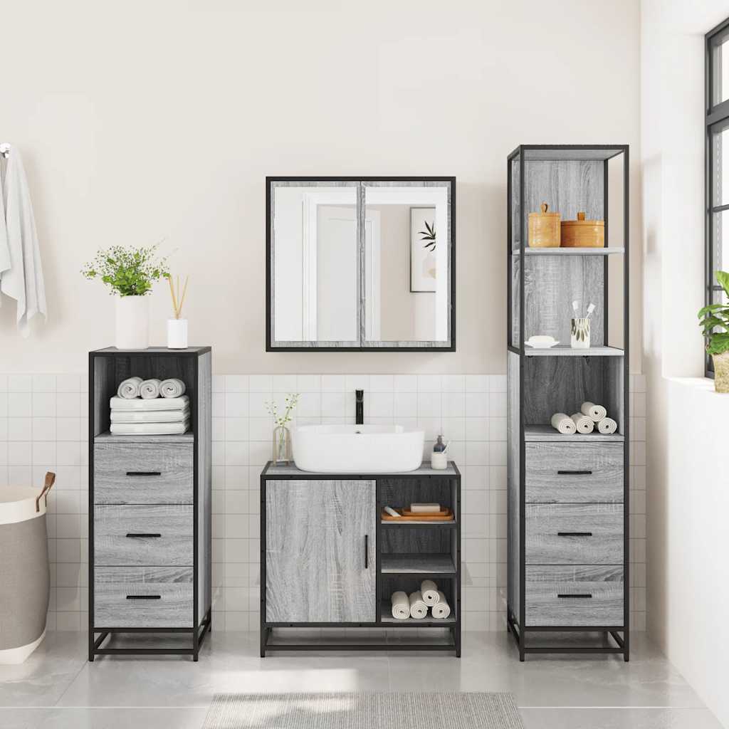 4 Piece Bathroom Furniture Set  Engineered Wood