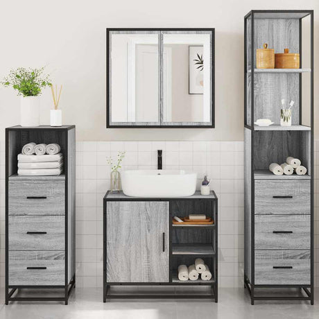 4 Piece Bathroom Furniture Set  Engineered Wood