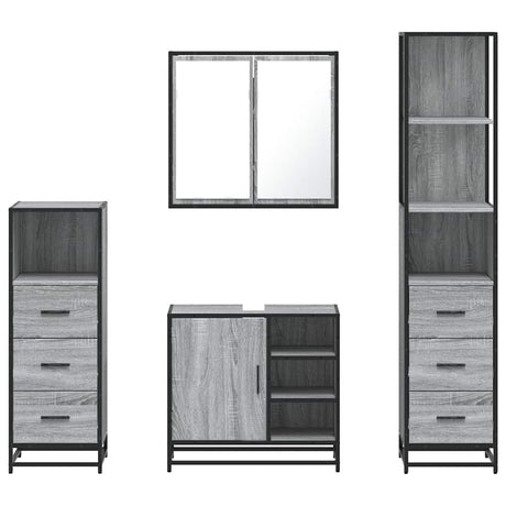 4 Piece Bathroom Furniture Set  Engineered Wood