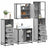 4 Piece Bathroom Furniture Set  Engineered Wood