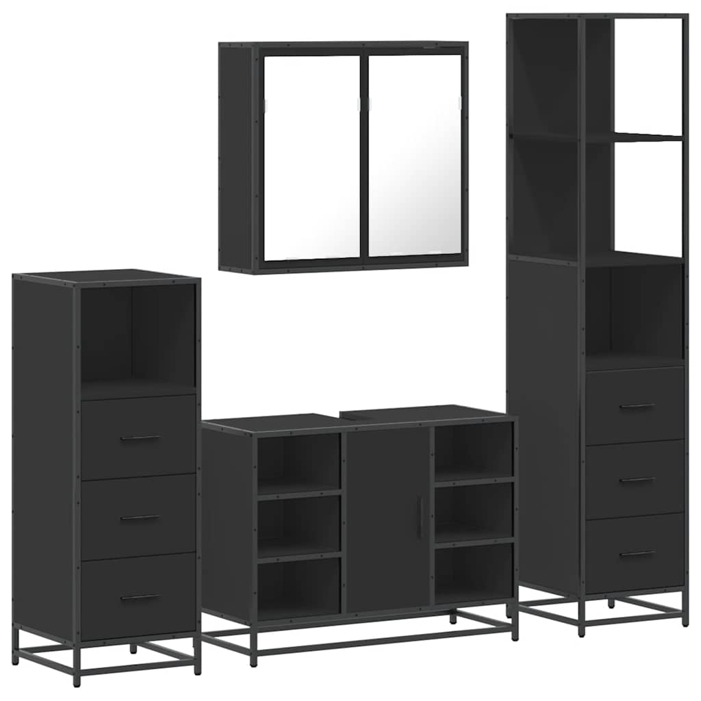 4 Piece Bathroom Furniture Set  Engineered Wood