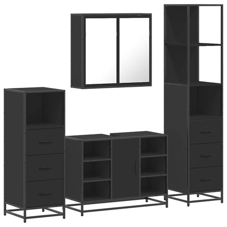 4 Piece Bathroom Furniture Set  Engineered Wood